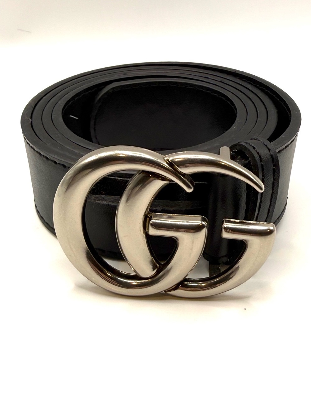 Buckle Black Leather Belt - Designer Style